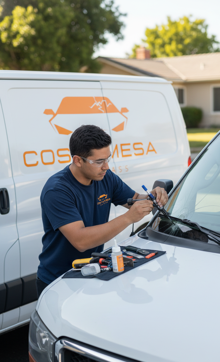 OEM auto glass installed on vehicle in Costa Mesa